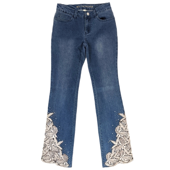 Boston Proper Jeans Boston Proper Embellished Embroidered Jeans